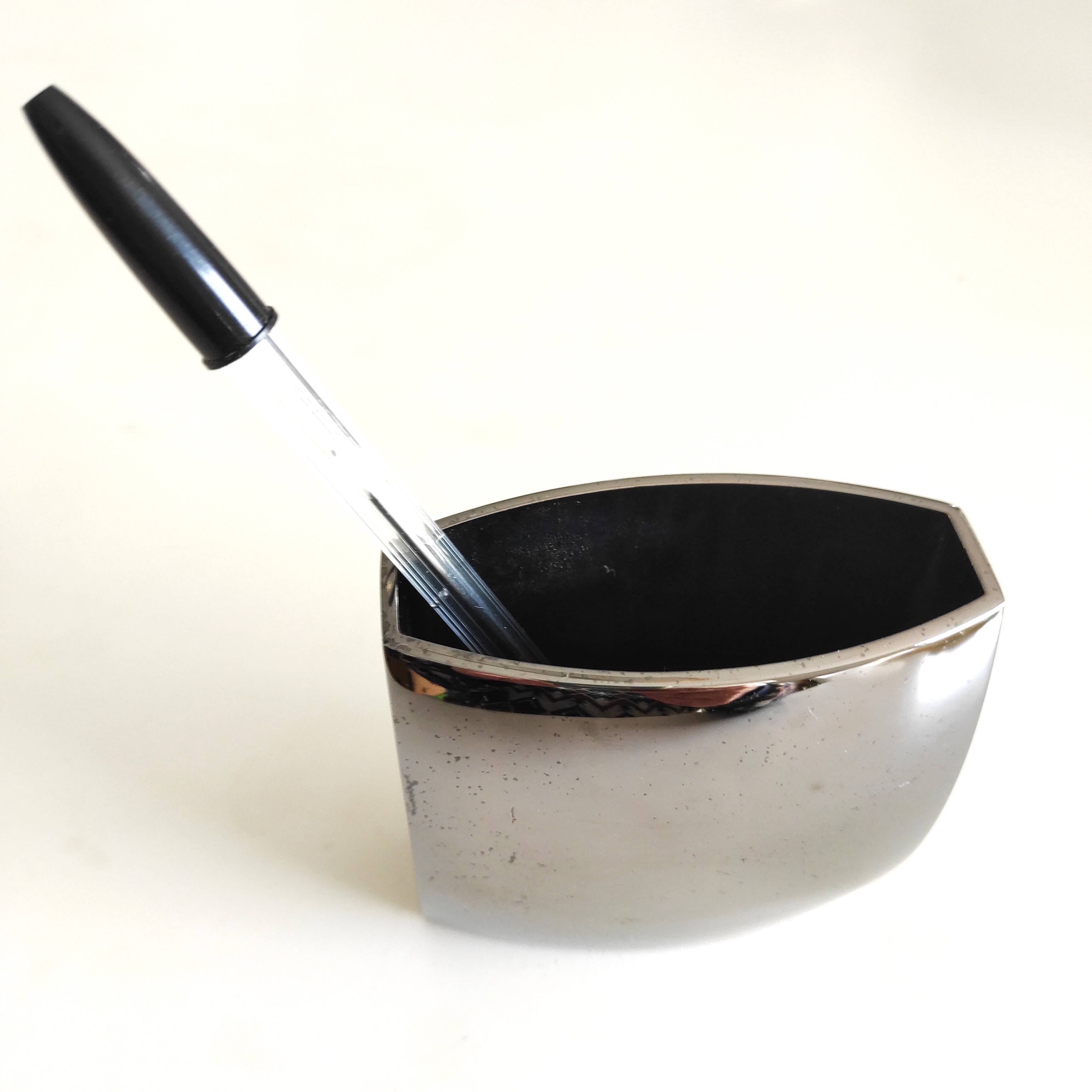 CERRUTI pen holder in chrome steel with these punches