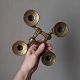 Contemporary Scandinavian Brutalist Design Bronze Candlestick