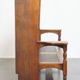 Banc ancien en bois à haut dossier – Fin XIXe / Début XXe siècle