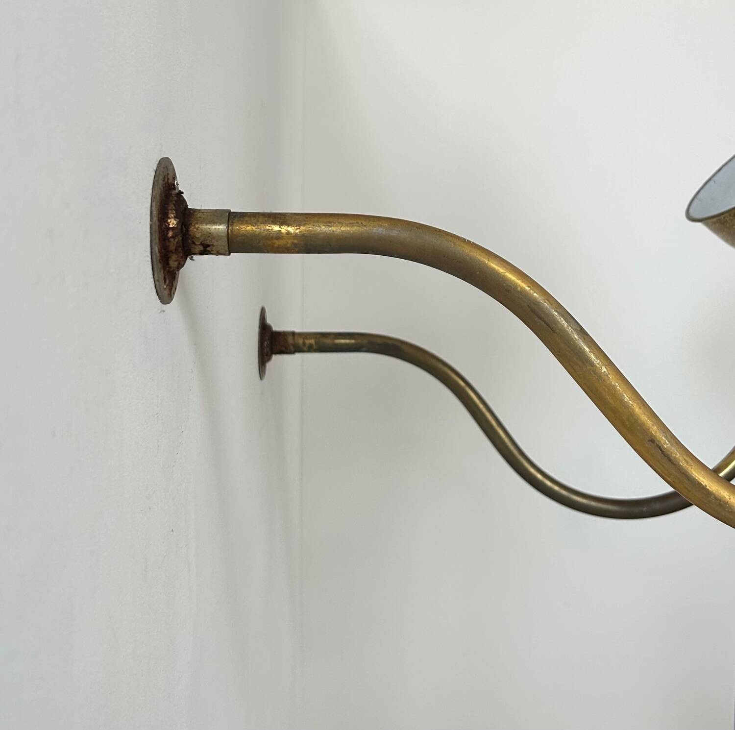 Pair of vintage brass wall lights, France 1970
