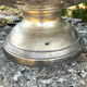 Large silver plated champagne cooler bowl on pedestal with grape