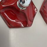 Set of Two SPACE AGE Ceramic Fat Lava Wall Lights by Hustadt Lights Germany
