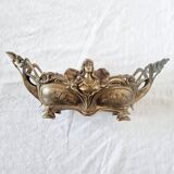 French Art Nouveau bronze planter decorated with a female mermaid