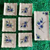6 plates carrrees and rectangular dish matching dessert of the 50s