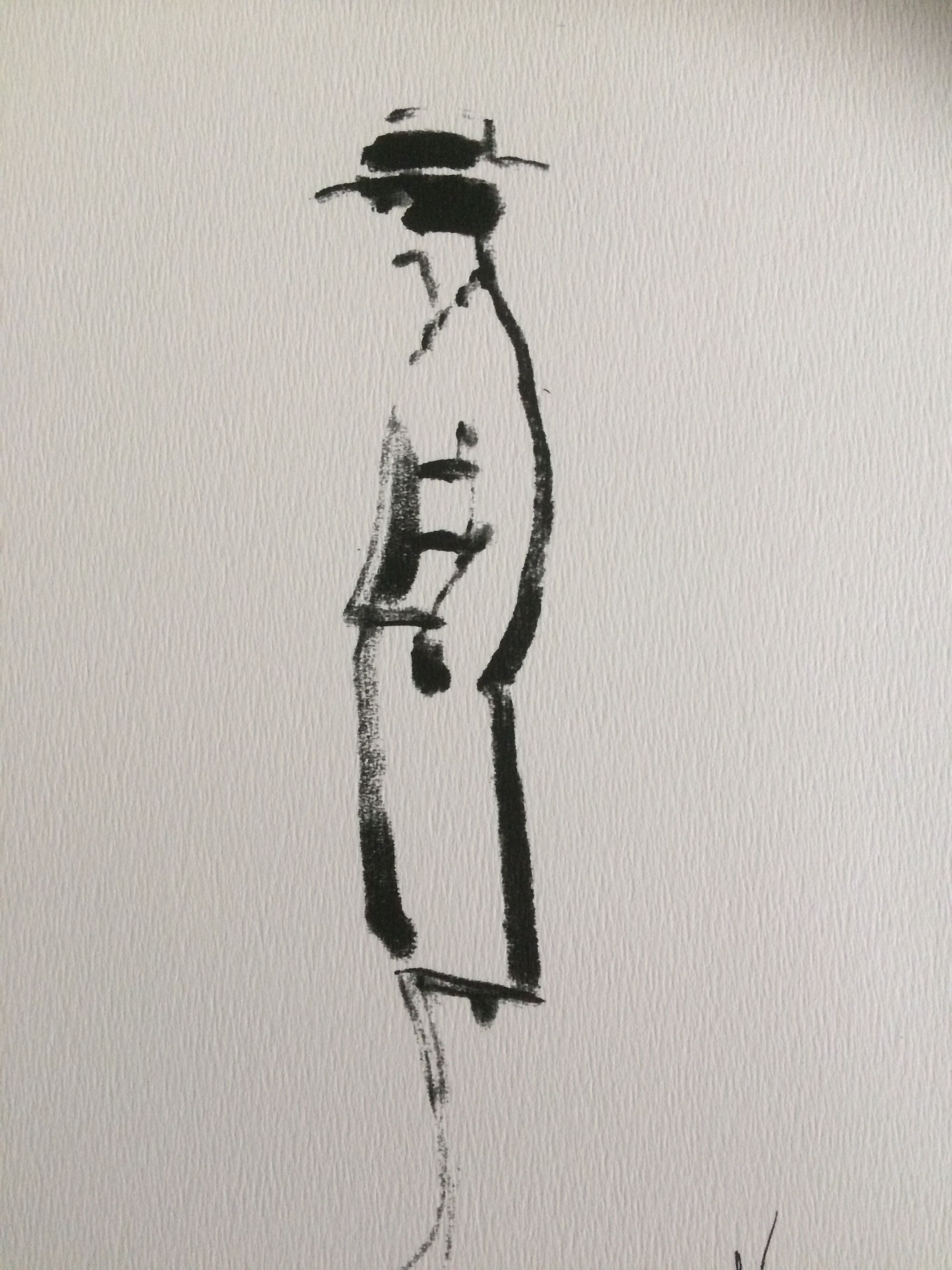 Chanel: fashion illustration representing the silhouette of Coco Chanel by Karl Lagerfeld
