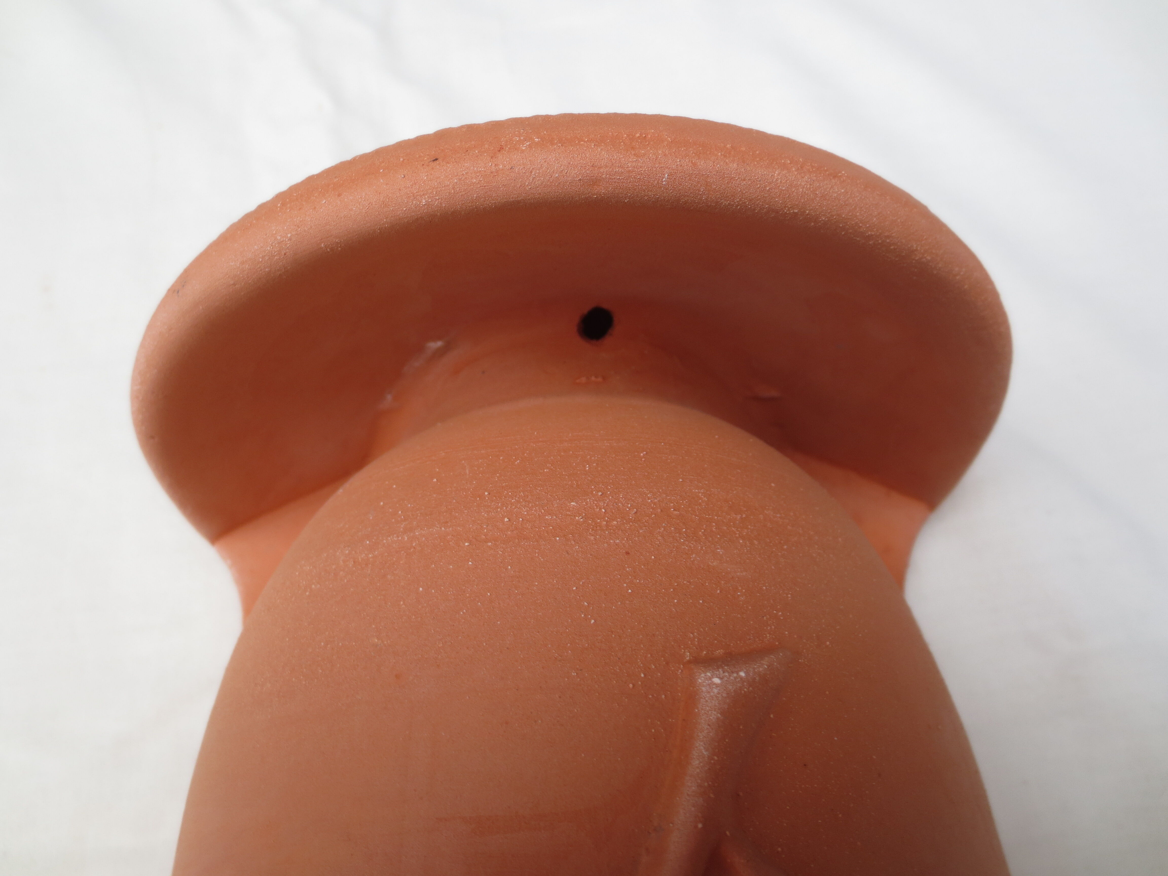 Duet of old flowerpots earthen terracotta