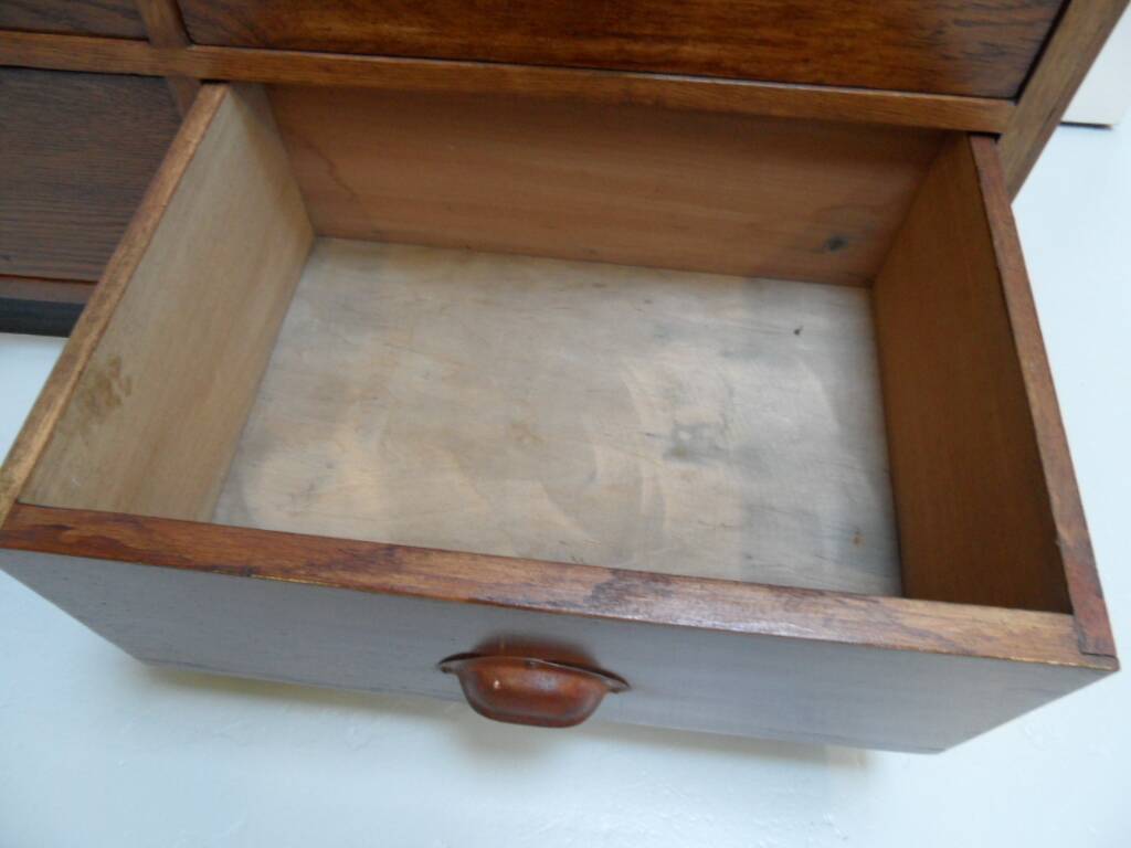 Classeur d'atelier en chêne vintage