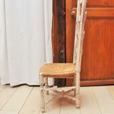 Chair provençale of nanny, mulched, white patina
