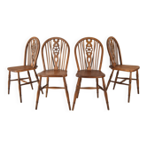 4 chaises Victoriennes anglaises Windsor, début du XXe siècle