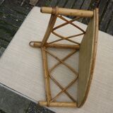 Wooden wall shelf in rattan bamboo