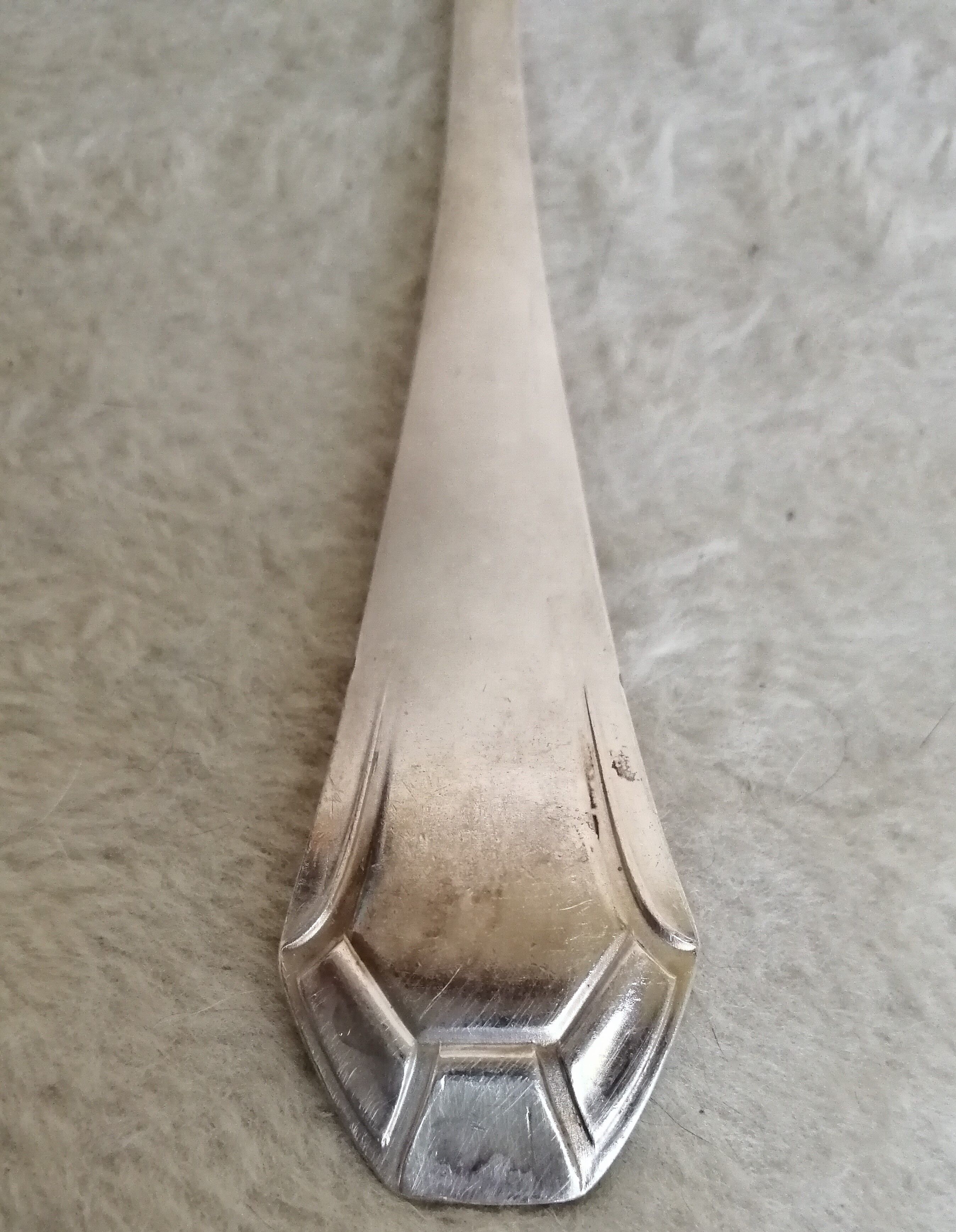 12 Art Deco silver metal bistro forks