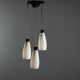 Suspension vintage en laiton et verre, design italien, années 1960