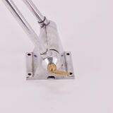 Aluminium and brass articulated wall light with two arms and day offal