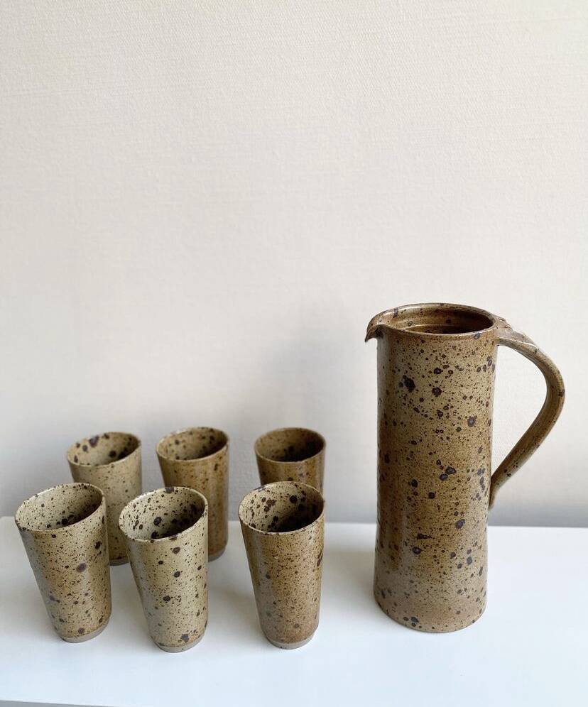 Vintage set in pyrite stoneware, orangeade service