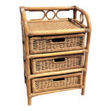 Rattan storage chest of drawers