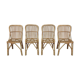 Lot de 4 chaises en rotin 1960