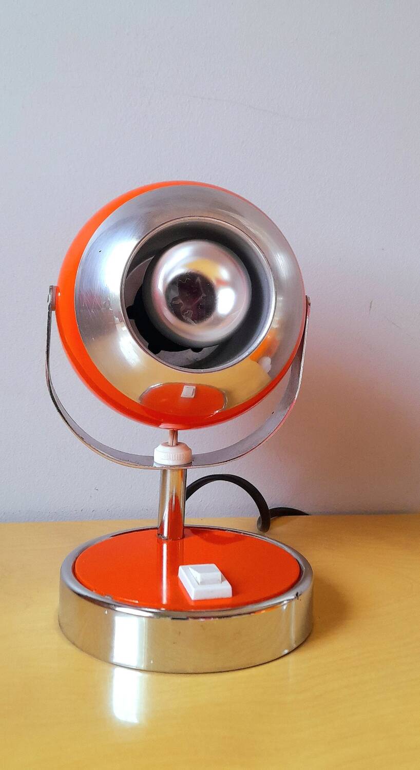 Space age eyeball lamp orange 70s