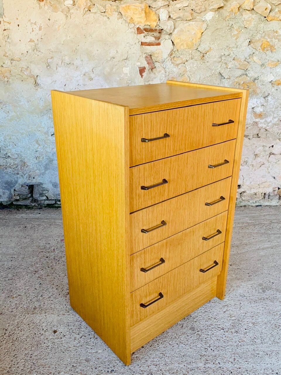 Vintage chest of drawers with 5 drawers by Capelle circa 70's
