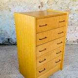 Vintage chest of drawers with 5 drawers by Capelle circa 70's