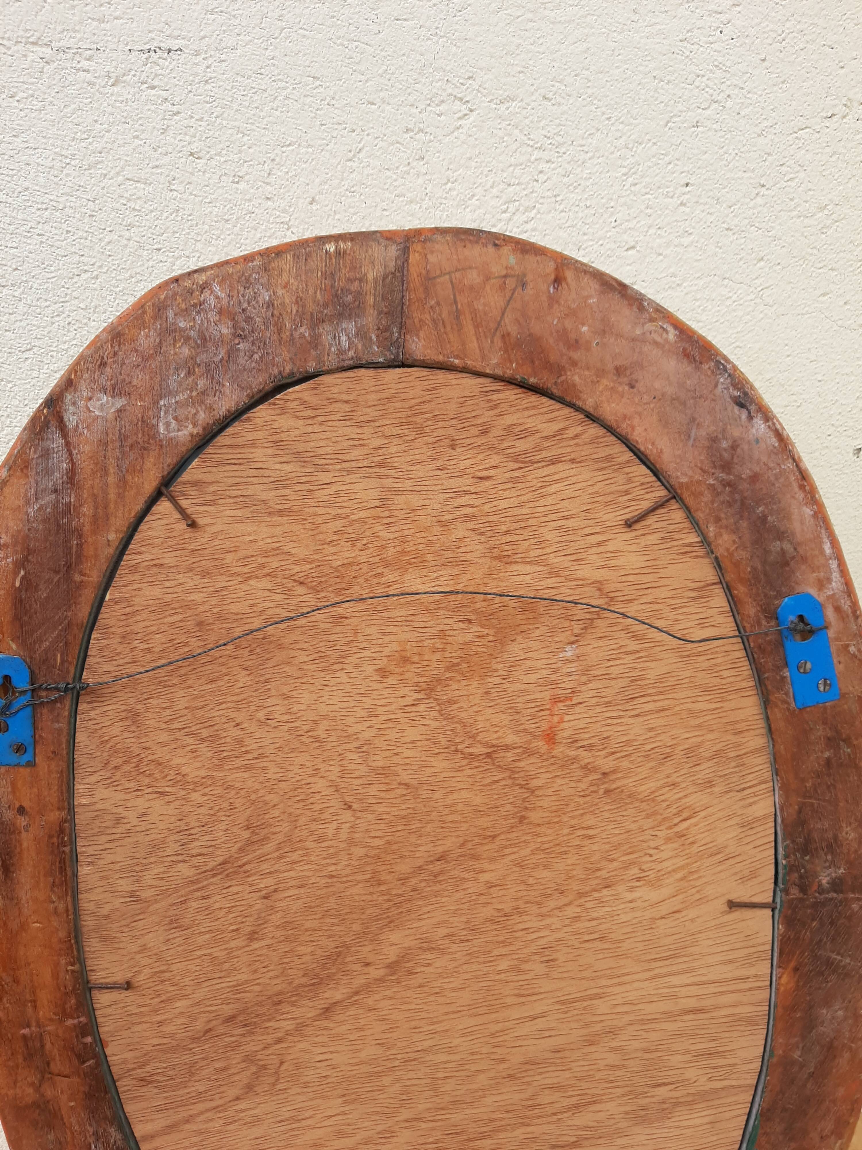 Miroir fleuris bois doré