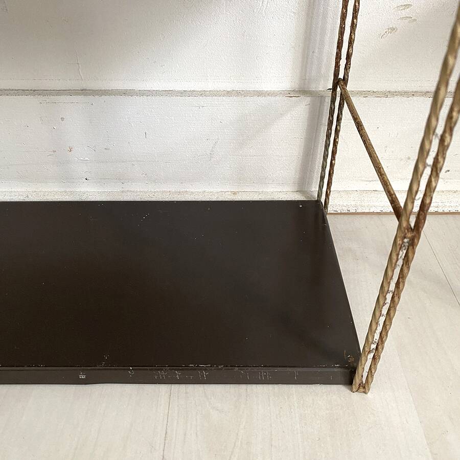 Pair of twisted string wall shelves