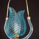 Lovely Blue Art Decò Barovier e Toso Pendant Light, 1930s