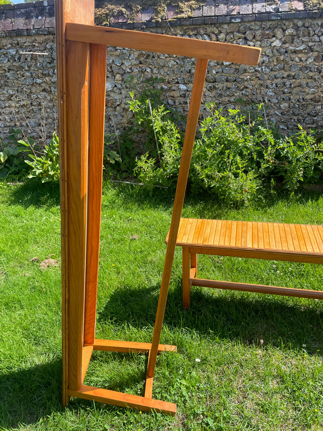 Pair of vintage 1970 pine benches