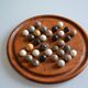 Solitaire game in exotic wood and semi-precious stones