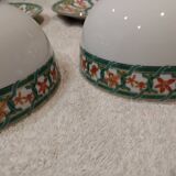 2 breakfast cups, 2 saucers, porcelain Christofle Oceana green.