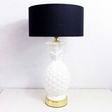 Table lamp ananas ceramic and brass 70s