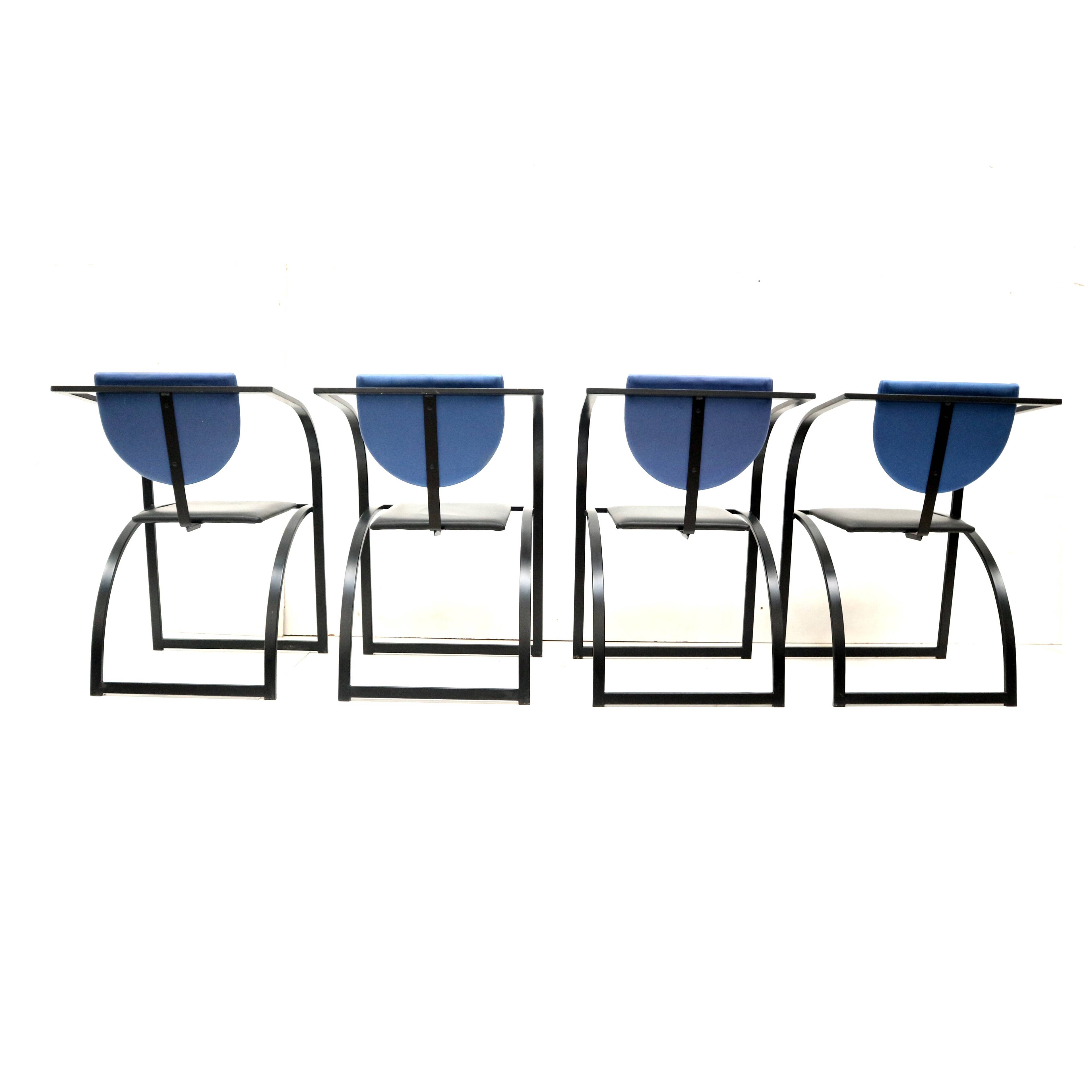 Set of 4 vintage postmodern dining room chairs Model ‘Cosinus’ by Karl Friedrich Förster for KFF Des