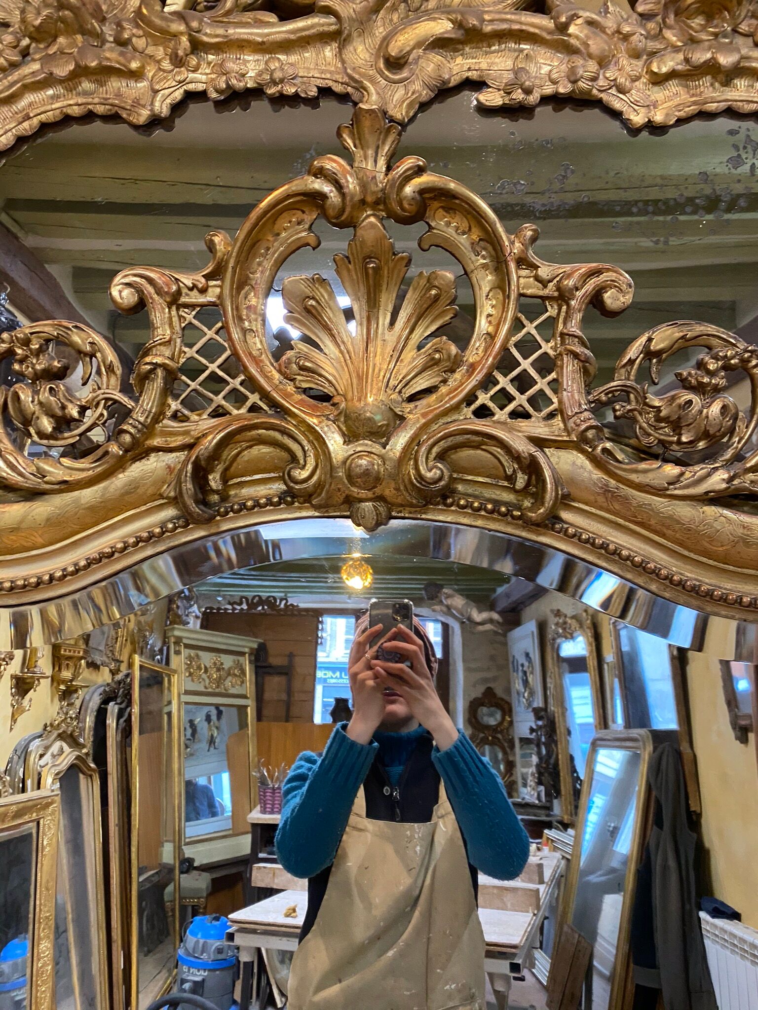 Golden mirror Napoleon III 190x113cm
