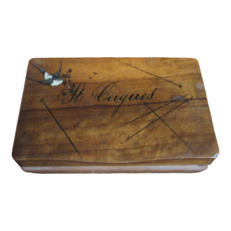 Wooden snuffbox hirondelle