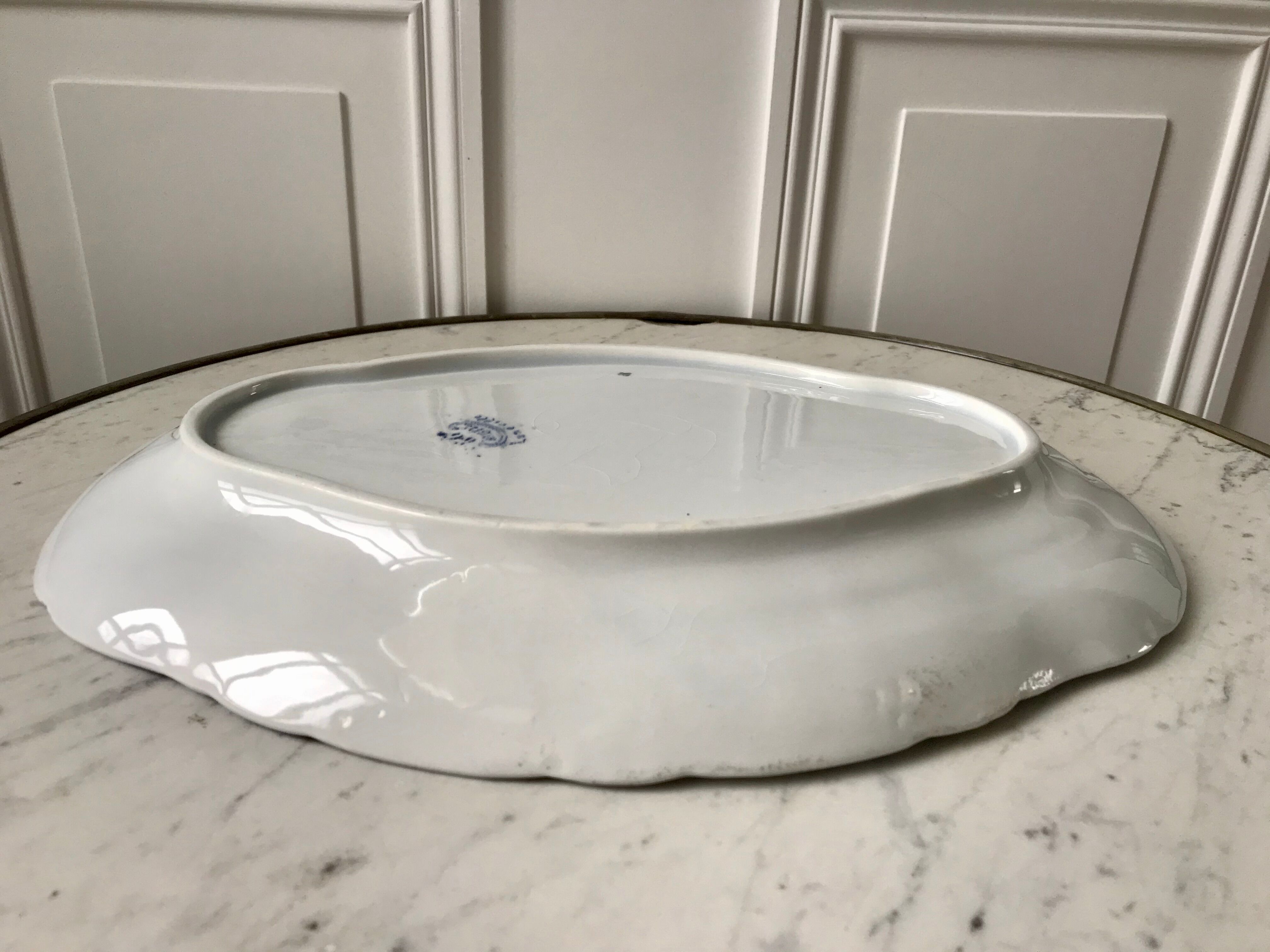 Oval iron clay dish K&G Lunéville model "Angèle" late 19th century