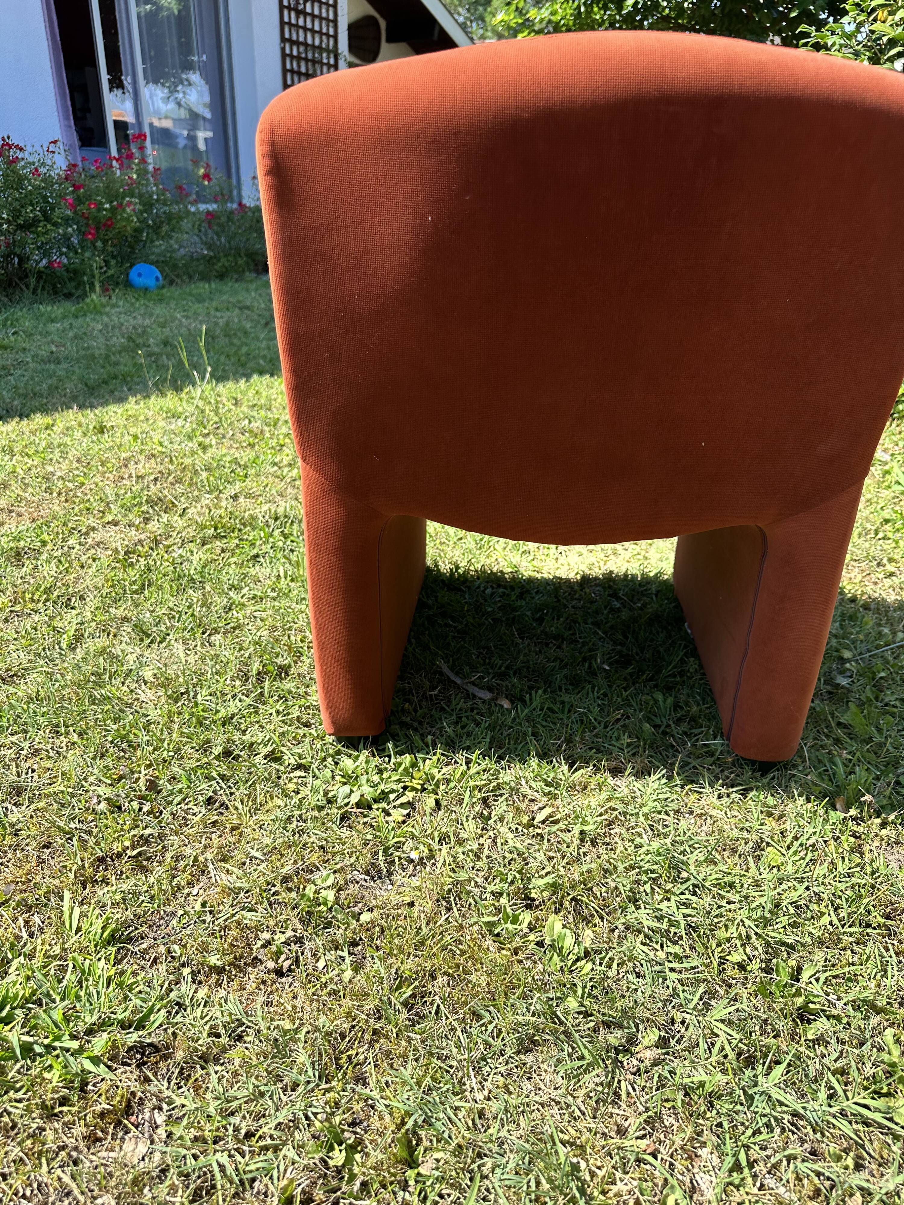 Arfa brick red velvet armchair