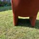 Fauteuil arfa velours rouge brique