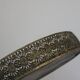 Round metal plate in patinated gold with an openwork border – D30 cm
