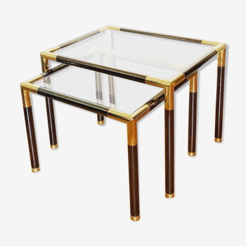 Brass pull-out coffee tables 60s