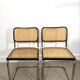 Pair of Marcel Breuer B32 Cesca chairs made in Italy.