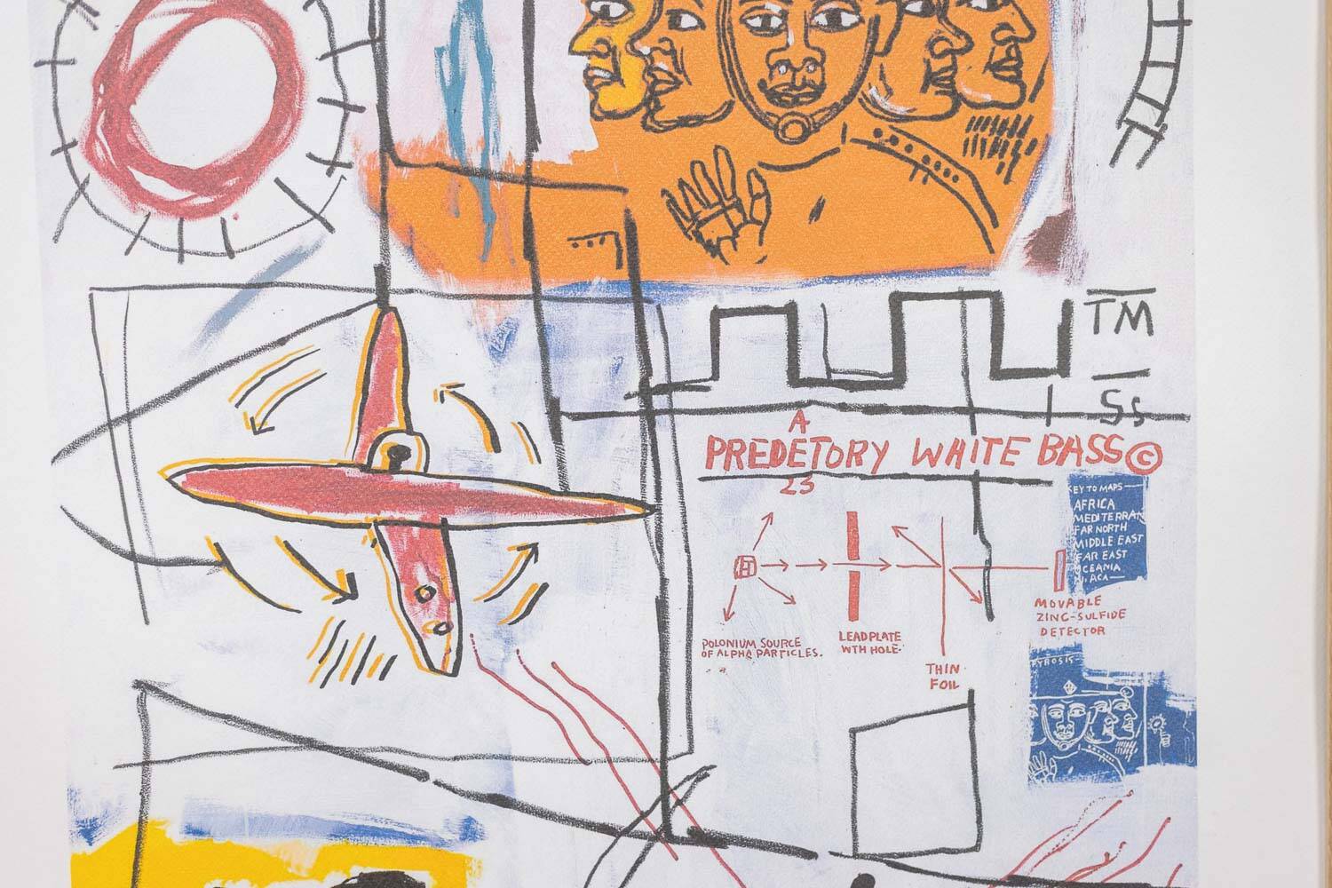 Jean-Michel Basquiat. Numbered color silkscreen print. 1990s.