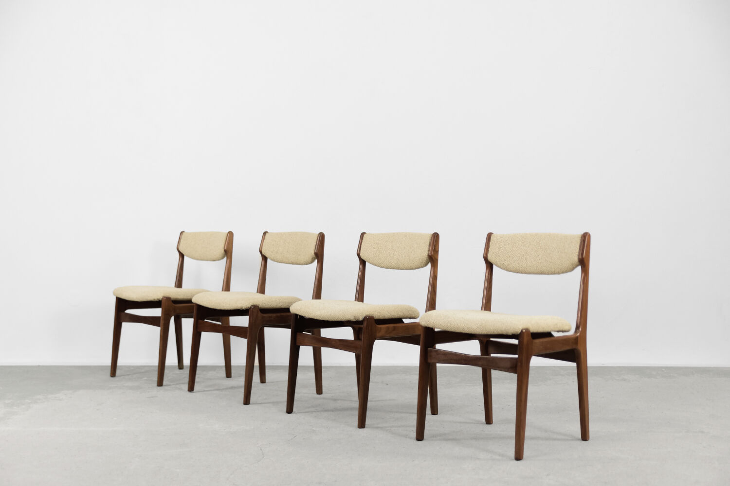 Mid-century modern scandinavian teak dining chair, 1960s, set of 4