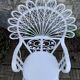 Fauteuil en rotin blanc Emmanuelle Peacock 1970