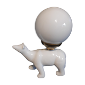 Lampe ours en céramique blanche