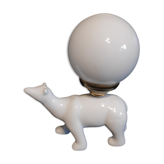 White ceramic bear lamp