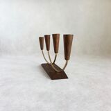 Teak and brass candlestick 1960s