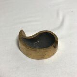 Cendrier ancien bronze doré forme virgule objet du fumeur vintage