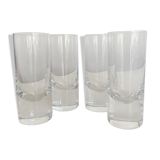 Set of 4 glass cups XL high ball 1970 in half crystal