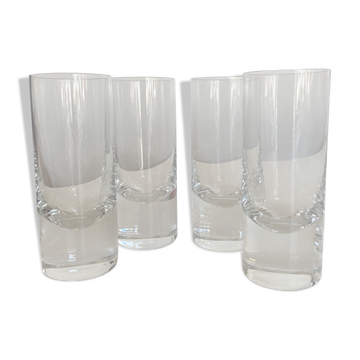 Set of 4 glass cups XL high ball 1970 in half crystal