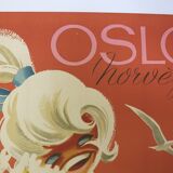 Original poster Oslo Norway doll 1962 Yran Knut boat beach travel railway tourism