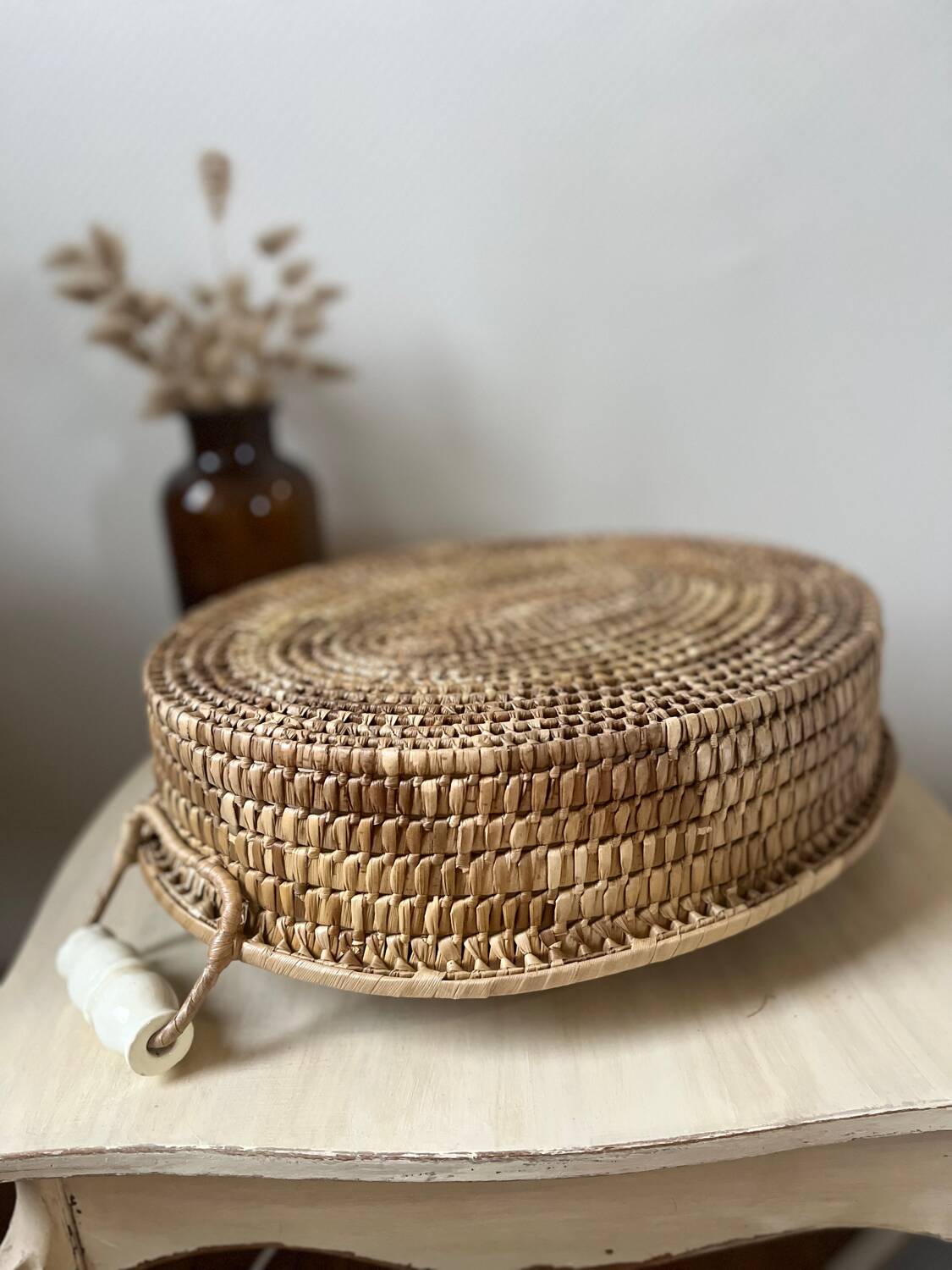 Wicker basket tray